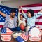150Pcs American Flag Patriotic Plates Party Supplies 4th Of July Plates Napkins Disposable Independence Day Paper Plate for Veterans Day Election Day July 4 Independence Day Decor,Serves 50